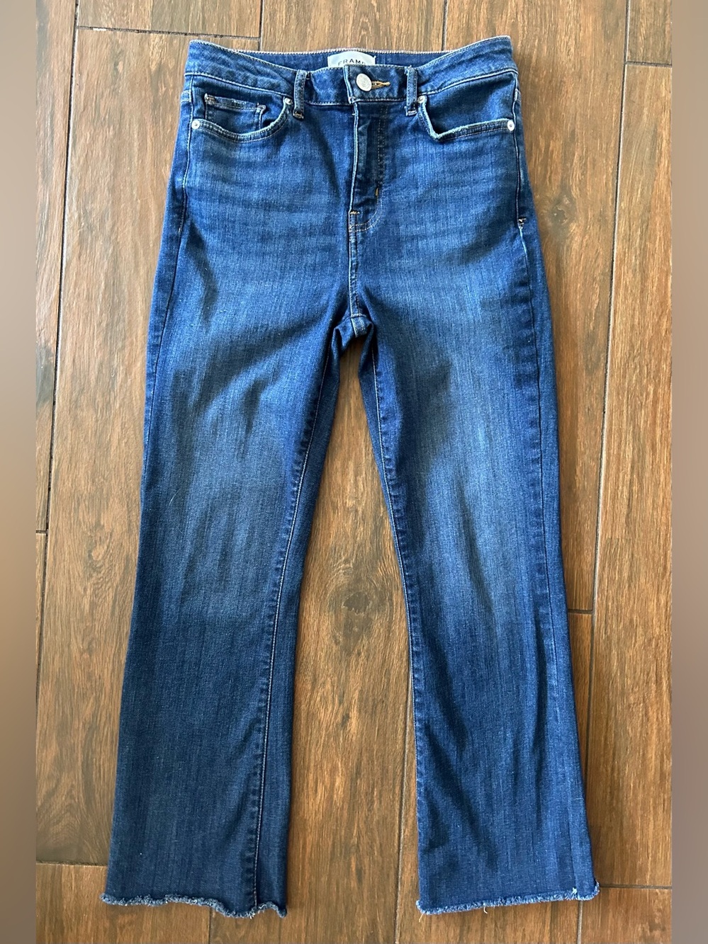Frame Denim Women's Flare Jeans in Deep Blue Indigo 27